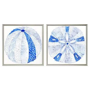 Indigo Shell II S/2 Framed Art