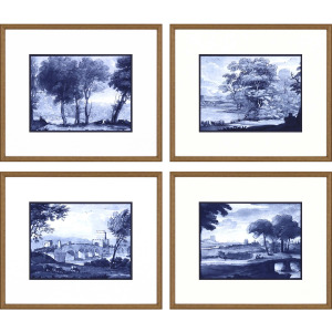 Pastoral Toile S/4 Framed Art
