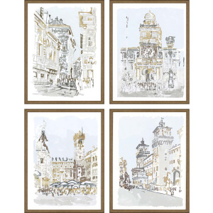Street Scenes S/4 Framed Art
