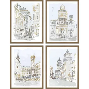 Street Scenes S/4 Framed Art