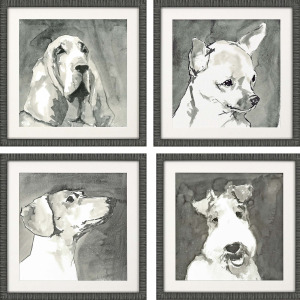Modern Dog S/4 Framed Art