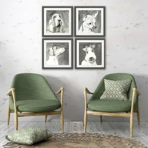 Modern Dog S/4 Framed Art