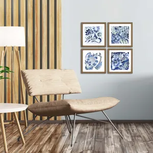 Indigo Ornament II S/4 Framed Art