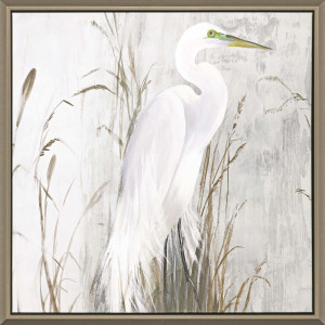 Heron in the Reeds Canvas