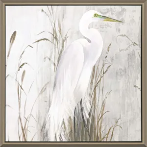 Heron in the Reeds Canvas