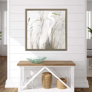 Heron in the Reeds Canvas