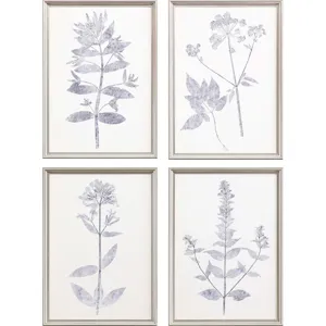 Navy Botanicals S/4 Framed Art