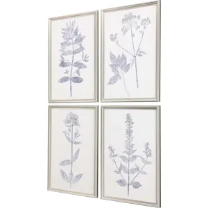 Navy Botanicals S/4 Framed Art