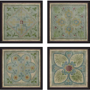 Verdigris Pattern S/4 Framed Art