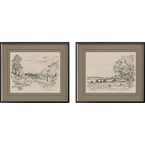 Sepia Scenes II S/2 Framed Art