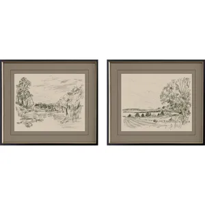Sepia Scenes II S/2 Framed Art