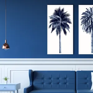 Palm Tree Blue I Framed Art