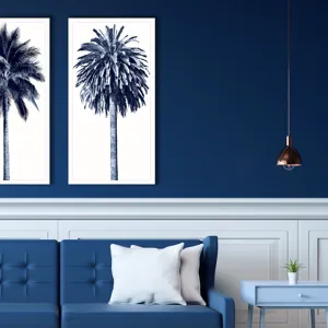 Palm Tree Blue II Framed Art