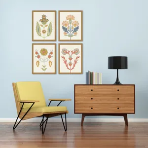 Folk Flourish S/4 Framed Art