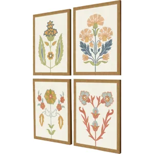Folk Flourish S/4 Framed Art