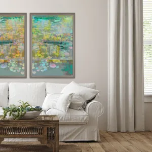 Reeds and Lilies II Framed Art