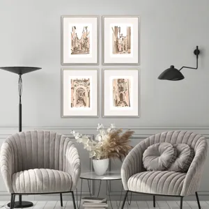Blush Architecture S/4 Framed Art