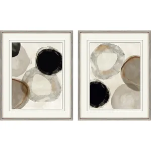 Beige Rings S/2 Framed Art