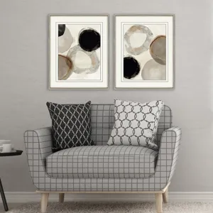 Beige Rings S/2 Framed Art