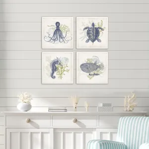 Coastal Ephemera S/4 Framed Art