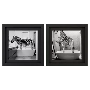 Safari Bath I S/2 Framed Art
