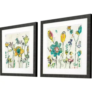 Doodle Garden S/2 Framed Art
