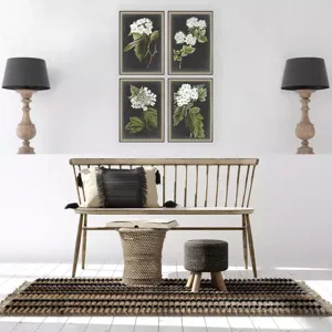 Dramatic White Flower S/4 Framed Art
