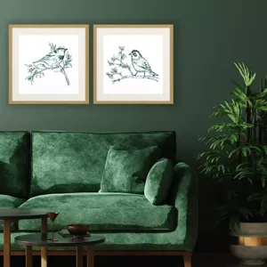 Emerald Songbirds I S/2 Framed Art
