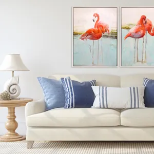 Wading Flamingo I Canvas