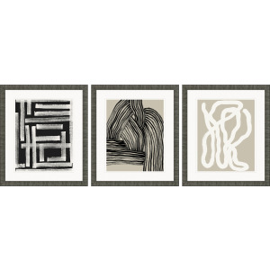 Naive Lines III S/3 Framed Art