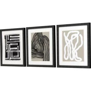 Naive Lines III S/3 Framed Art