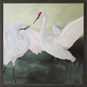 White Sandhill Cranes Framed Art