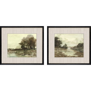 Sunset Pond I S/2 Framed Art