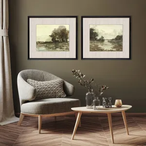 Sunset Pond I S/2 Framed Art