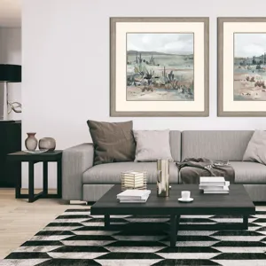 Blue Cactus Field I Framed Art