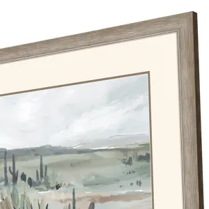 Blue Cactus Field I Framed Art