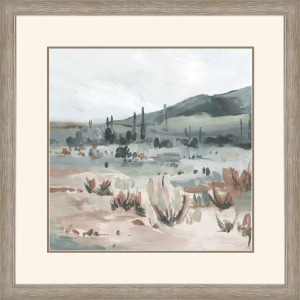Blue Cactus Field II Framed Art