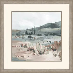 Blue Cactus Field II Framed Art