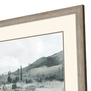 Blue Cactus Field II Framed Art
