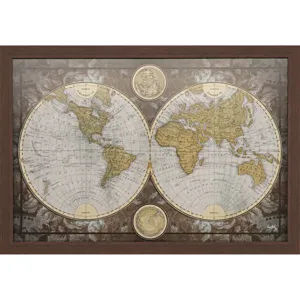 World Map Framed Art