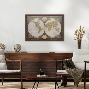 World Map Framed Art