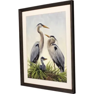 Young Heron Family Framed Art