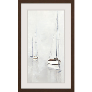Fog in Harbor I Framed Art