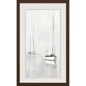 Fog in Harbor I Framed Art