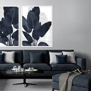 Azure Palm II Framed Art