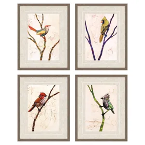 Bird Family S/4 Framed Art