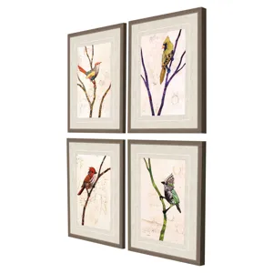 Bird Family S/4 Framed Art