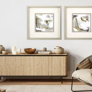 Ivory Gold and Gray I Framed Art