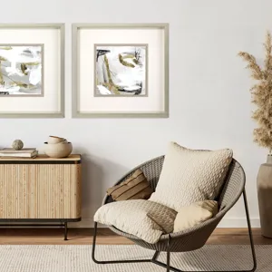Ivory Gold and Gray II Framed Art