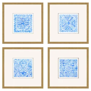 Indigo Geo S/4 Framed Art